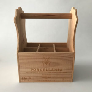 Caja de madera apilable Porcellànic para 6 botellas