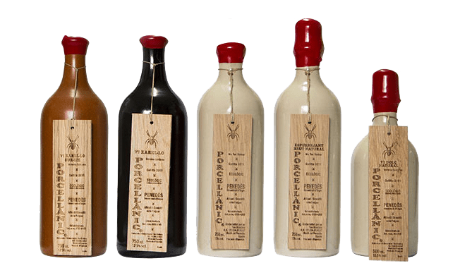 Botellas de vino natural Porcellanic